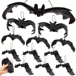 Halloween Riputatavad Nahkhiire Kaunistused - 12 Tk, Erinevad Suurused