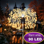 P&auml;ikeseenergia Ilutulestiku Tuled - 200/150/90 LED, 8 Režiimi, T&auml;iuslik Halloweeniks ja V&auml;lipidudeks., &Scaron;iltai balta