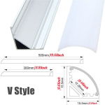10tk 30CM 50CM Alumiiniumkanaliga LED Riba Valgus， Hoidja Kate Paigaldusklambrid S&uuml;steemile， LED Riba Valgusriba Kapp Lamp Auto Valgus - U/V/YW-Stiil (ilma Valgus Ribata), 10 vnt.&ndash;50 cm (V stiliaus)