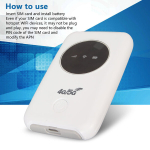 4G LTE USB WiFi-modem 300Mbps lukustamata 5G WiFi SIM-kaardi pesa Sisseehitatud 3200MAh juhtmevaba kaasaskantav WiFi-ruuter