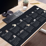 2024 Must Laua Kalender, Looduslik Kummist Hiirealus, Kvaliteetne Loodust Hiirealus