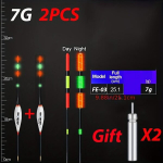 2tk/Komplekt Suvine Kalap&uuml;&uuml;k LED &Ouml;&ouml; Helendav Elektrooniline Ujuk Suur Ujuvus 3g-13g Koos CR425 Akuga 2023 Kalap&uuml;&uuml;gi Vahendid, FE-03Px2