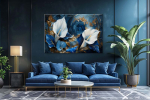Seina maalimine magamistoas Elegantsed maalid l&otilde;uendil Kalie Gold 80x120