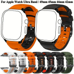 Nutikell Hingav Silikoonrihm Apple Watch Ultra 2 / 49mm 45mm 44mm 42mm - Nupu Kinnitusega - Ilma Akuta, Dramblio kaulo balta