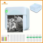 Tasku Mini Printer Kaasaskantav Juhtmevaba BT Termoprinter Fotodele iOS Android., Baltas