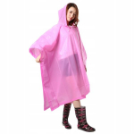 Mackintosh cape kapuutsiga poncho pvc unisex roosa