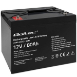 Qoltec AGM aku | 12V | 80Ah | 23.5kg | Hooldusvaba | V&otilde;imas | LongLife | UPS, matkaauto, paat, ahju