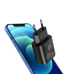 2/1-komplekt Kiire 25W Toiteadapter Type C Laadijad Iphone ja Samsung jaoks (Must), 2vnt