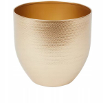 &uuml;mmargune metallist lillepott kullatud rullitud riputatud 15,7x15,8 cm