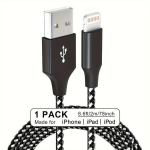 3 Komplekti 2M USB-A 8 PIN Kaabeli, Kiire Laadimine IPhonei jaoks, 3 pakuotės &ndash; 6,6 pėdų (2 m)