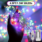 50/100/200LED muinasjututuled, LED tulev&auml;rk tuled, 8 vilkuvat režiimid USB kaugjuhtimispuldiga., Įvairiaspalvis