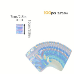 50tk/100tk Taassuletavad Mylar Kotid - 13 Erinevat Suurust Metallist Foolium Holograafiline Pakend., 7x10 cm (2,8x3,9 colio)