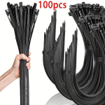 100-osaline Tugevad Kaablik&ouml;idikud, Nailonist Zip Rihmad, Juoda-30,48cm