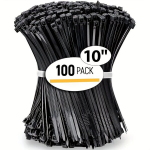 Rasked Must Nylon Kaablisidemed - 25,4 cm, 22,68 KG T&otilde;mbetugevus, UV Kindlad Sidemed, 100 Pakki., Juoda 100vnt