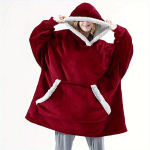 Hubane Fliisist Kantav Tekk Hupparitaskutega Hoodie., Raudona