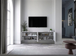 TV kapid Meble Lindner 150 cm valge matt Reljeefsed esiosad