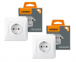 Pistikupesa z/a 1V, Videx Binera, valge, IP20 (2 tk.)