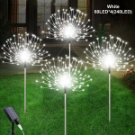 P&auml;ikeselised Aialambid 4-Pack, 240/320 LED Dekoratiivsed Ilutulestiku Tuled V&auml;lisvalgustuseks., Balta (8 režimai)