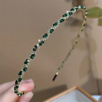 Vintage Roheline Rhinestone Kaunistatud Peapael - Elegantne Juukseaksessuaar Kingituseks