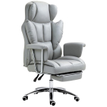 Ergonoomiline kontoritool, polsterdatud, jalatoega, reguleeritava seljatoega, 360&deg; p&ouml;&ouml;ratav, helehall, &Scaron;viesiai pilka