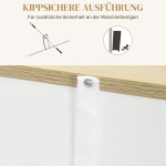 Kapp, suur kapp, 3 riiulit, sahtel, 106 x 30 x 81,2 cm, valge/puit, Balta