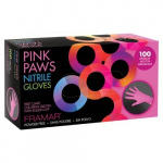 Nitriilkindad Framar Pink Paws, suurus M, 100 tk.