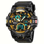 STRYVE Sport Dual Display Analoog Digitaalne LED Elektroonilised K&auml;ekellad. variant-101855, Auksinis