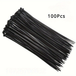 V&auml;&auml;rtuspakett 100tk Kaablisidemed 10.16/15.24/20.32cm Premium Plastist Isekinnituva Must Valge Nailonsidemega, Juoda/100vnt 10,16cm