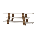 TV-laud Flower, valge/pruun