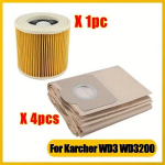 Karcher Wd3 Premium Tolmuimeja Tarvikute Komplekt - Wd3200, Wd3300, Mv3 Mudelitele Sobiv - Sisaldab Pakse Mittesugavaid Tolmukotte ja HEPA Filtreid, 5vnt