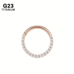 G23 Titaani Sulam Ninasegmenti Kl&otilde;psujalats Septum R&otilde;ngas T&auml;toveering Ehteks., &Scaron;one CZ Rose Golden