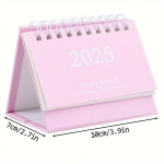 1tk 2025 Mini Lauakalender - Lihtne Kujundus, Paber, Fantaasia ja Multikas - Elegantne Kontori- ja Kodu Laua Aksessuaar ja Korraldaja, Rožinis