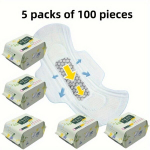 60tk (3tk) 100tk (5tk) p&auml;eval ja &ouml;&ouml;sel kasutada tampoonide kombineeritud komplekt, ultra-pikad negatiivsete ioonide nahas&otilde;bralikud puuvillased h&uuml;gieenisidemed., 100 vnt (5 pakuotės)