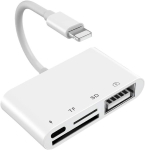 SD-kaardi lugeja, 4-&uuml;hes Lightning-USB-kaamera kaardilugeja adapter USB 2.0 OTG-liidesega