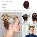 Juukseaksessuaarid, eriti v&auml;ikese juuksekummi tegija lastele, 6 tk Chignon Hair Donut Sock Bun vorm t&uuml;drukutele, minijuuksekujuline s&otilde;&otilde;rikukujuja l&uuml;hikestele ja &otilde;hukestele juustele (v&auml;ike, tumepruun)