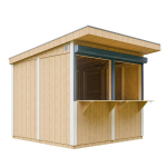 Kvaliteetne puidust ostukiosk Timbela M950, K240x248x305 cm, v&auml;rvikomplektiga HARVEST HONEY