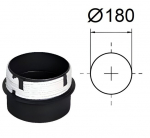 Adapter keraamilisele korstnale. Must metall 2 mm. D-180 mm.