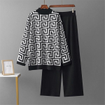 Naiste 2-osalised komplektid, soojad kootud dressid, kevad-s&uuml;gis O-kaelusega žakaarv&auml;rvi kampsun ja elegantsed vabaaja p&uuml;ksid, pullover-&uuml;likonnad black, one size