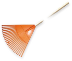Vėduoklinis grėblys Bradas, 22 dantys, lakuotas medinis kotas