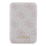Akupank Guess Powerbank indukcyjny 15W GUPB5FP4EMGP 5000mAh r&oacute;żowy|pink 4G Leather Metal Logo MagSafe