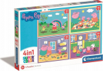 Clementoni pusle Supercolor 4 in 1 - Peppa Pig (4 Puzzle (12-24-osaline))