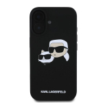 Karl Lagerfeldi silikoonist &uuml;mbris Nauble Heads joonistusega, MagSafe, iPhone 16 Plus, must