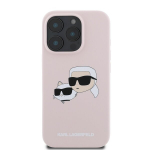 Karl Lagerfeldi silikoonist &uuml;mbris peaga kujutisega, MagSafe, iPhone 16 Pro Max, roosa