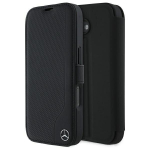 Mercedes MEBKP16S23RBGVK iPhone 16 6.1" czarny|black bookcase Leather Wood Imitation