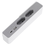 Pikendusjuhe 2 pesaga, USB-A/C, 2 m, valge/hall