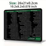 Kontoritarkvara Excel kiirklahvide suur libisemisvastane lauamatt 90x30cm, Specialioji &bdquo;Excel&ldquo; sparčiųjų klavi&scaron;ų klaviatūra (0164)