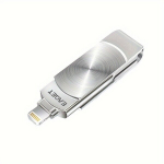 USB pulk EAGET [MFi sertifitseeritud] USB-m&auml;lupulk, v&auml;lk port, maht: 64GB/128GB/256GB, kiir&uuml;lekanne, Sidabrinis