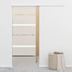 vidaXL liuguks, ESG-klaas ja alumiinium, 76 x 205 cm, h&otilde;bedane