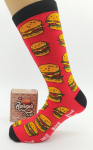 Meeste sokid kinkekarbis Burger socks, Life is better with a burger