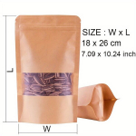 100tk Kraft Paber Kotid L&auml;bipaistva Akna, Isesulguvad Kotid, 18 * 26 cm / 7,09 * 10,24 colio